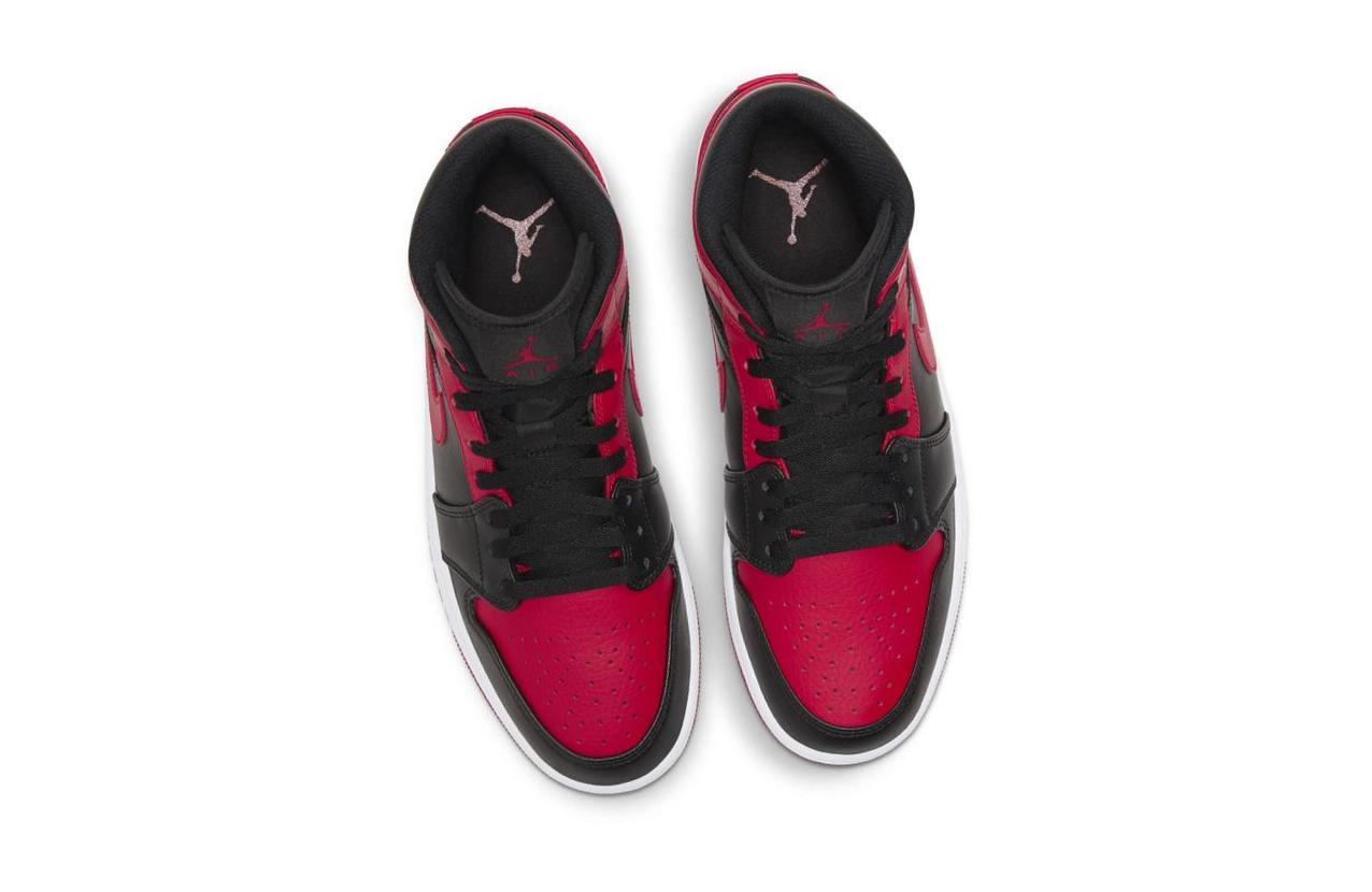 Air Jordan 1 Mid Black/White/Gym red 554724-074