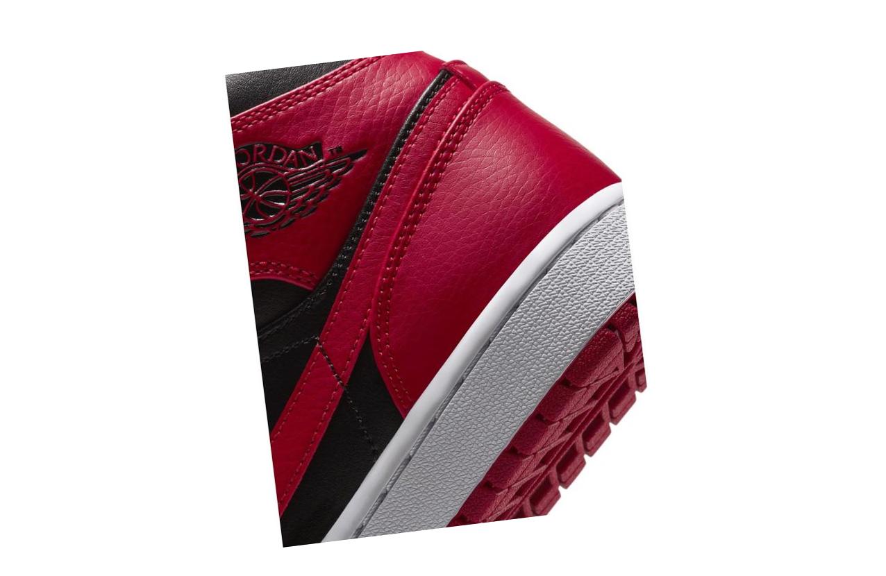 Air Jordan 1 Mid Black/White/Gym red 554724-074
